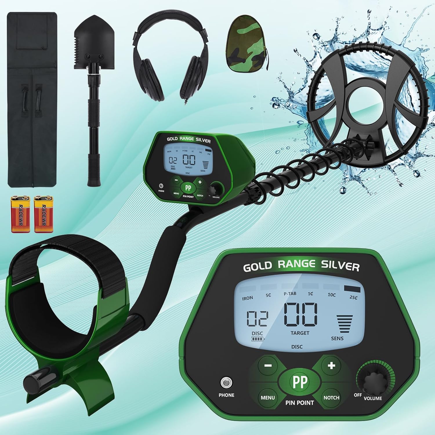 Underwater Metal Detector Waterproof - Популярный портативный металлоискатель MD1037 с ЖК-дисплеем
