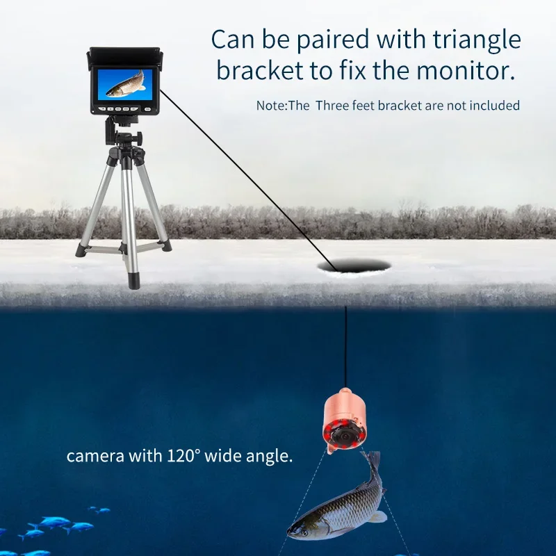 Underwater Fishing Camera 4K - Широкоугольная камера для подводной рыбалки 120,